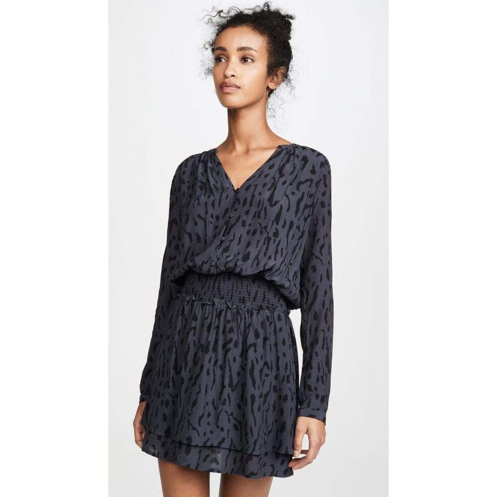Rails Jasmine Dress in the Ash Cheetah print long sleeve size medium